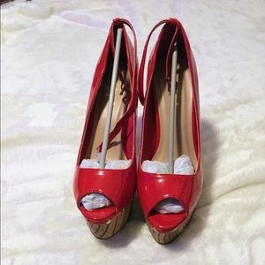 Red 5” inch heels 2” platform